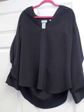 New York and Company Ladies Black Blouse Size Large New w tags